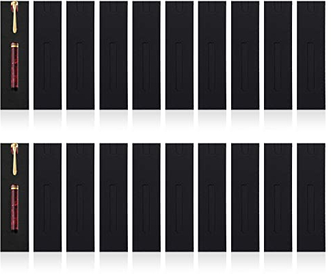 Lot de 20 étuis à stylos simples avec fenêtre pour l'affichage, protecteur de stylo en papier (noir)