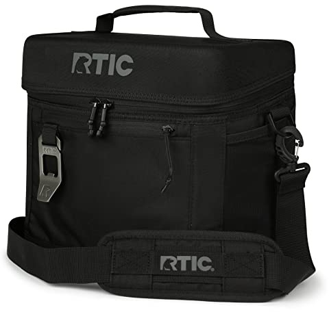 RTIC 15 Can Everyday Cooler, Soft Sided Portable Insulated Cooling for Lunch, Beach, Drink, Beverage, Travel, Camping, Picnic, for Men and Women, Black