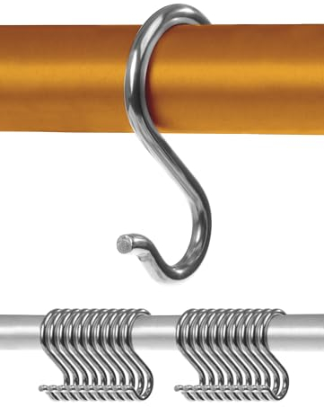 Menz S-Haken aus Edelstahl im 20er-Set – Solide Haken zum Einhängen, rostfreie Küchenhaken, praktische Aufhängehaken, flexibel verwendbare Metallhaken zum Einhängen