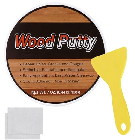 DEWEL Masilla para Madera al Agua - para Rellenar Agujeros y Grietas - Blanca, 200 g