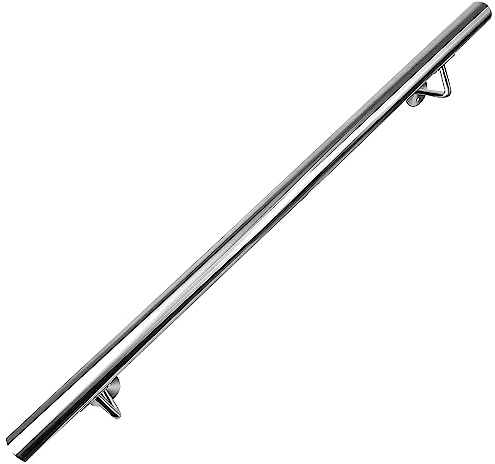 FINEUNAN Barandilla de acero inoxidable para escaleras, balcones, pasamanos de pared, soporte de pared, pasamanos para interior y exterior, pasamanos de acero inoxidable (140 cm)