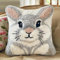 Kit de Coussin avec Crochet à Loquet Lapin, 43×43CM Création de Tapis et Canvas, Point Noué