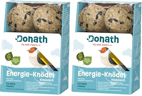 Donath Gnocco Energetico Classico per Cince, Senza Rete, 100 g l’Uno, con Grasso Energizzante, Cibo per Uccelli Selvatici Adatto Tutto l’Anno (Confezione da 2)