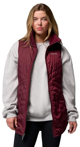 Columbia Womens Mix It Around Long Vest II, Rich Wine, XX-Large