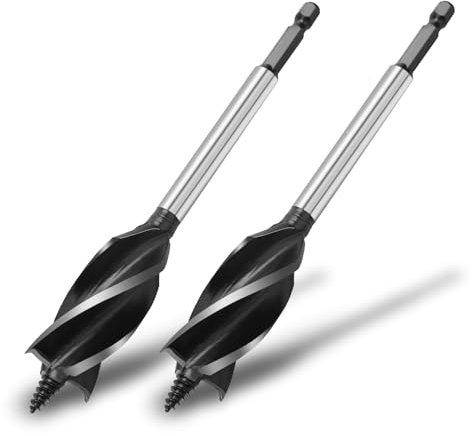 hsawbit 2pcs x 22mm x 165mm Wood Drill Bit, Auger Drill Bits for Wood 1/4 Inch Hex Shank Woodworking Hole Drill Bit