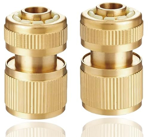 2 PCS Brass Hose Connectors Garden Hose Connector, Thread Easy Connect Faucet Adapter, 1/2 Inch Quick Connect Garden Hose Fittings, Gardening 1/2 inch Pipe Quick Connector