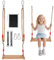 WUSUPU Columpio de Madera,Columpios Infantiles,Columpio Trapecio,JardíN Exterior NiñOs Antideslizante Columpios Infantiles Exterior,Altura Ajustable para Interiores e Exteriores,hasta 100kg