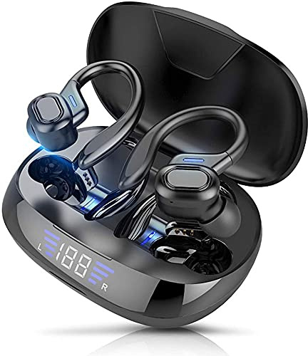 ZHANGXABN Bluetooth-hörlurar, Trådlösa hörlurar med laddningsfodral, IPX6 vattentäta Hi-Fi-stereohörlurar, inbyggd mikrofon, in-ear hörlurar, djup bas för sport och löpning