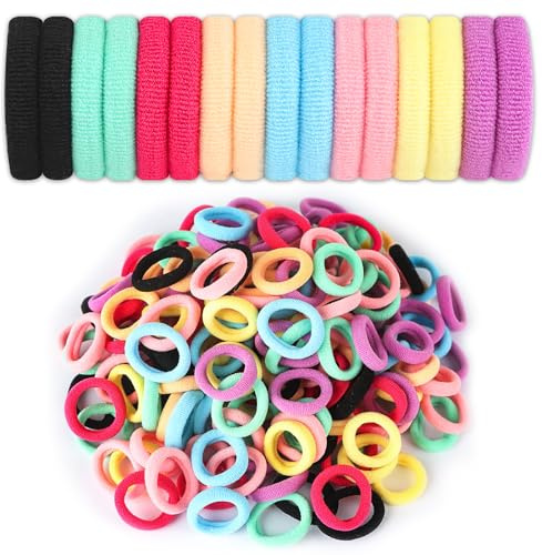 208 Pcs Elastique Cheveux Fille, Chouchou Cheveux, Petits Bandeaux Élastiques Souples Sans Couture, Accessoires pour Cheveux Durables et Antidérapants pour Filles