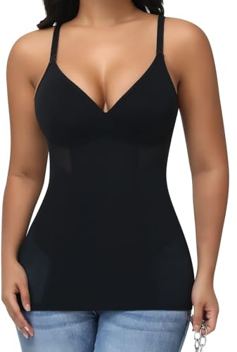 JOYSHAPER Womens Shapewear Tank Tops Tummy Control Slimming Cami Top Compression Tank Tops V-Neck Body Shaper Camisole