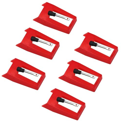 DYSWTUE 6 Pezzi Puntina Giradischi Universale, Punta in Rubino, Accessorio di Ricambio Stilo per Giradischi Durevole per Giradischi Valigia, Fonografo, Giradischi in Vinile Vintage
