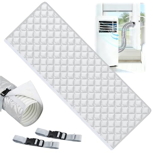 Portatili Guaina Isolante Per Tubo Di Scarico Dell'Aria Condizionata 150*58 Cm Con Protezione Anti-Uv, Copertura Per Tubi AC con Diametro Del Condotto Di 5 - 5,9 Pollici