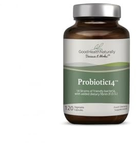 Probiotic 14 Tablets - for Digestive and Colon Cleanse, Weight Loss Support, Immune System Booster | 120 Veggie Capsules - Good Health Naturally