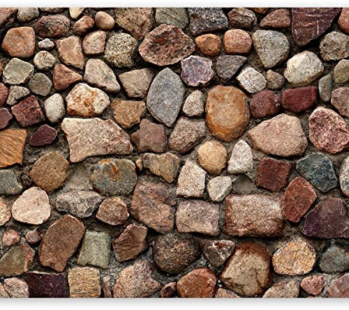 murando Fototapete selbstklebend Steinwand 392x280cm Foto Tapete Tapetenfolie Möbelfolie Wandverkleidung Wandtapete Motivtapeten Bildtapete Schlafzimmer 3d Effekt Steine Mauer Steinoptik Steinmauer 3D