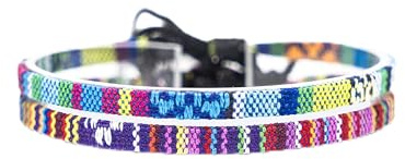 2x bracelet de cheville set pour hommes et femmes - boho hippie - accessoires de plage et de festival - fabriqués à la main - 100% coton écologique, imperméable et ajustable (Turquoise & Deep Multi)