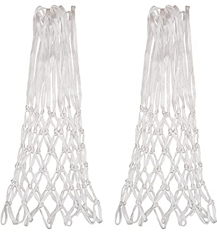 Sanung 2 Pack Basketball Nets Replacement 12 Loops Rim All-Weather Polyester Anti Whip with Carrying Bag for Standard Size and Home Use Basketball Hoop