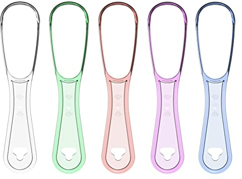 Yusat 5 unids limpiador de lengua de plástico raspador de lengua limpiador de lengua para adultos y niños