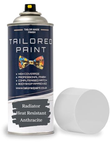 Tailored Paint Premium Radiator Aerosol Spray Paint Heat Resistant To 100ºC - Quick Air Dry No Primer Needed (Satin, Anthracite)