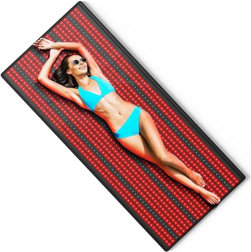 iTHERAU Lampara Infrarrojos Fisioterapia para Todo el Cuerpo, 1280LEDs 660nm & 850nm Red Light Therapy para Aliviar Dolor Inflamaciones, Luz Roja Terapia Con Modo Pulso Temporizador (180 * 80CM)