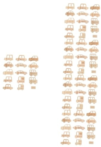 Gadpiparty 75pièces Cartes Bois pour Jalons De Garçon Fille Slices Bois Décoratifs pour Photos De Croissance Infantile