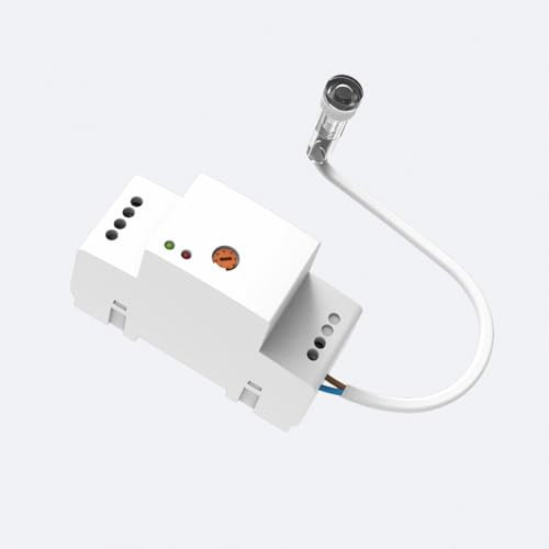 LEDKIA LIGHTING Interruttore Fotoelettrico/Crepuscolare 20A per Binario DIN Bianco