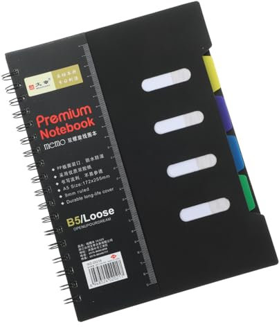 JEWEDECO Spiral Notizbuch 16k Mit 105 Blatt Mehrfarbig Kunststoffschale Klassisches Design Für Büro Schule Business Und Reisen