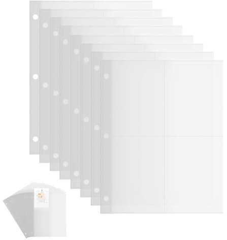 Custodia per carte da collezione da 50 pagine, con scomparti per carte di credito, 400 tasche, vuote per album di ritagli, per raccoglitori a 3 fori