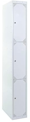 MAESTRO FERRETERO MF - Taquilla Montada de Vestuario Metálica BD 250-3 Puertas 1 Módulo Gris (250 x 1800 x 500 cm) Armario Metálico para Uso Profesional en Chapa Galvanizada