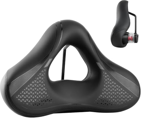 Kustimantu Coussin De Selle De Vélo - Anti-Dérapant Confortable Large | Coussin de Selle Évidé pour Cyclisme - pour VTT Urbain Route Ville Déplacements Tourisme Randonnée Longue Distance Femmes Et