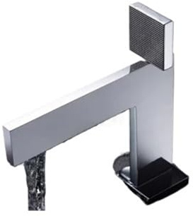 Kranar för handfat, badrumskran i mässing, varmt och kallt vatten, handfat, bänkskiva, toalett, guldkrom grå mixer(SLIVER)