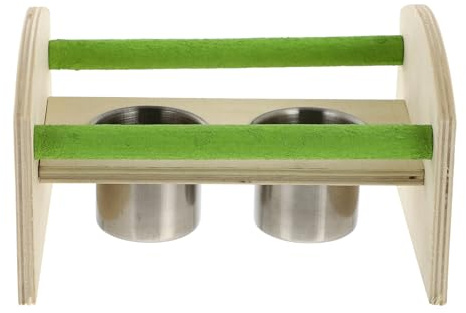 CHICAMPERA Trespolo Supporto Multifunzionale per Pappagalli Materiale Sintetico con Ciotole in Acciaio Inox per Uccelli per Casa e Negozio di Animali