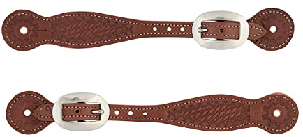 Weaver Leather Unisex-Erwachsene Basketweave Thin SPUR Strap,BR Korbgeflecht Sporenriemen aus Leder, dünn, Braun