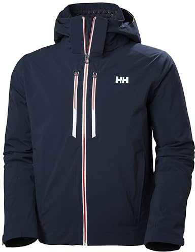 Helly Hansen Alpha LIFALOFT Insulated Ski Jacket - Winter Coats for Men - Water-Resistant Snowboard Jacket - Battery Saver Pocket - 599 Navy - X-Large