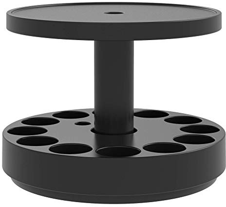 Fidelis Essential Oil Holder Diffuser Stand Carousel, 2 Tier Stand Holds Up to 12 Essential Oil Bottles and Diffuser (Black)