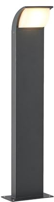 Lucande LED LED-utomhuslampa 'Tinna' (modern) i Svart av aluminium/grå zink (1 lamor, glödlampor ingår) - Väglampa, pollare, vägbelysning, sockellampa