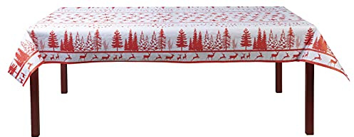 Pro Nappe - Ref R482581I - Mantel de Papel Damasco desechable en Rollo 25 M Largo X 1,20 M Ancho - Decoración navideña roja - Papel Damasco con Estampado Universal Chic y clásico