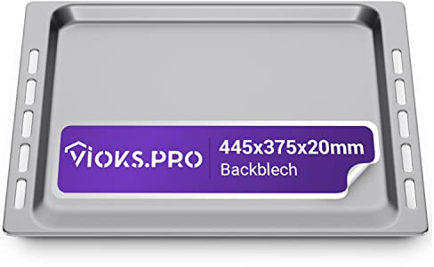 Viоks.pro Backblech 445 x 375 x 20 mm Ersatz für Whirlpоol 481241838127 Backblech Aluminium Blech Backofen 45 cm Breit Backofen Baking Tray Oven Tray