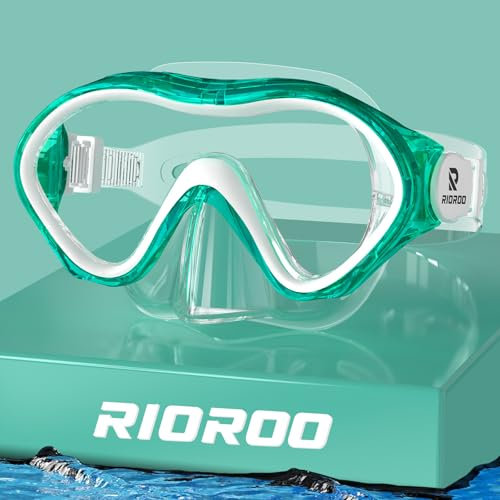 RIOROO Taucherbrille Kinder,Schnorchelset für Jungen Mädchen,Schwimmbrille Kinder mit Nasenabdeckung Anti Nebel Anti-Leck Tauchmaske 180°Panorama HD Schwimmmaske für 4-14 Jahre