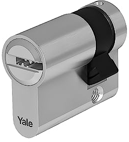 Yale Europäischer Halbzylinder für Schloss YC202KD301005N1, vernickelt, 30/10mm, 5 Schlüssel mit Snake Piste, 14 Pin