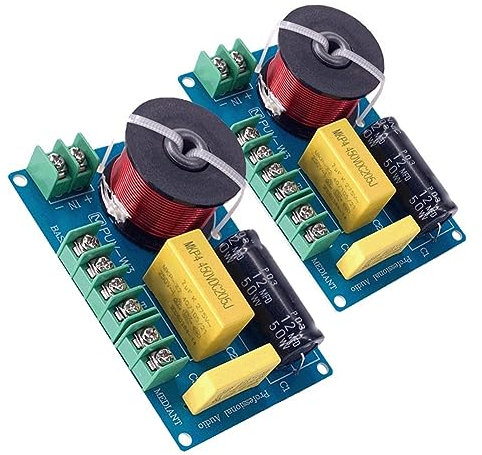 Qutsvosh Lot de 2 filtres audio Hifi à 3 voies 200 W pour haut-parleur stéréo