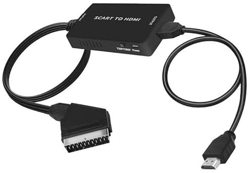 Sfunpu Convertitore HDMI, adattatore da SCART a HDMI Adattatore audio video HD 720P/1080P per monitor HDTV Proiettore Xbox PS3 VHS STB Sky Lettore DVD Blu-ray