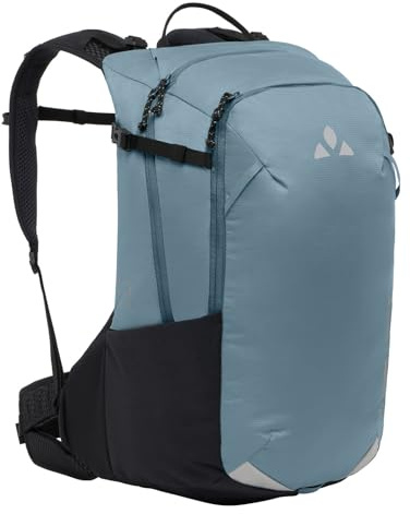 VAUDE Trailvent 20 – Mountainbike Wanderrucksack mit 20 Liter Volumen für Damen und Herren, Aeroflex 3D Belüftungssystem, verstellbare Rückenlänge, Helmhalterung – für MTB-Touren - heron