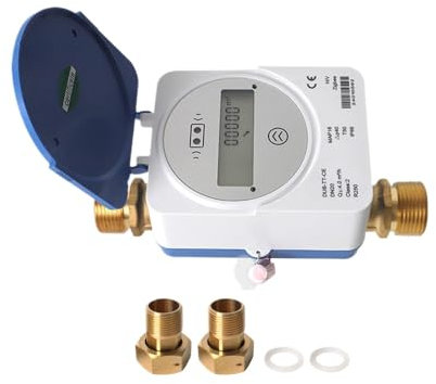 Tuya Zigbee Smart Ultraschall Kaltwasserzähler IP68 LCD Digitalanzeige Wassermenge Durchfluss Verbrauchsmessung für Haus Garten Bewässerungssystem (20mm(4m³/H))