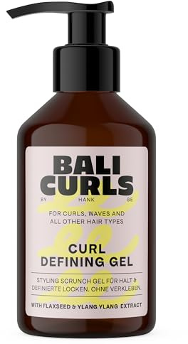 BALI CURLS Curl Defining Gel – Definierendes Locken Gel mit Leinsamen- und Ylang-Ylang-Extrakt – Veganes Lockengel für geschmeidige und definierte Curls – Lockenpflege für Naturlocken – 150ml