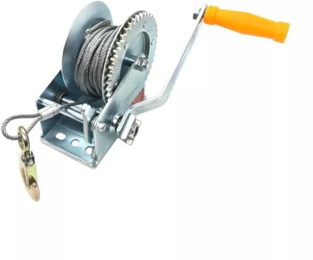 Kovalmax® Verricello manuale paranco montacarichi gancio argano 1200 lb cavo acciaio 6 mt