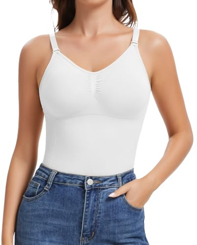 Joyshaper Haut Sculptant Femme Ventre Plat Débardeur Gainant avec Soutien-Gorge Gaine Amincissante Body Shaper Camisole Sans Couture