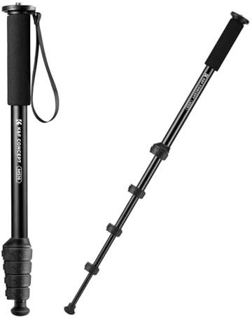 K&F CONCEPT Monopod for Camera, 63 Aluminum Photography Compact Monopod with 5-Section Height, Lightweight Travel Stand for DSLR Camera, Load Capacity 10kg/22lbs, MS16