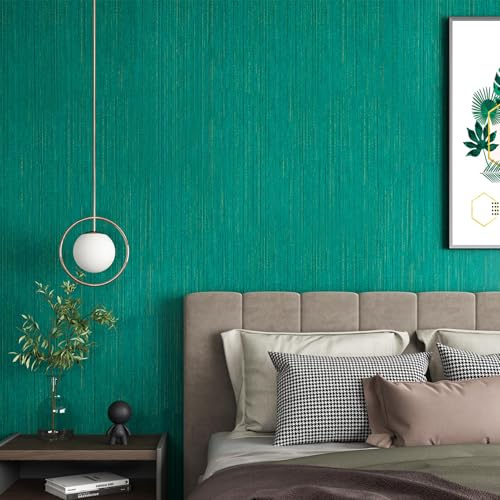 Stickyart Carta da Parati Adesiva Muro Verde Panno Lino 30cm x 400cm Pellicola Adesiva per Mobili Cucina Bagno Carta da Parati Camera da Letto Rimovibile Impermeabile per Cucina Soggiorno