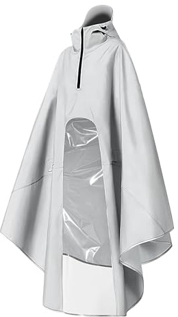 Generisk regnponcho – dam cykel regnponcho | utomhus regncape med ståkrage och dragkedja för festival camping motorcykelturer, GRÅ, L