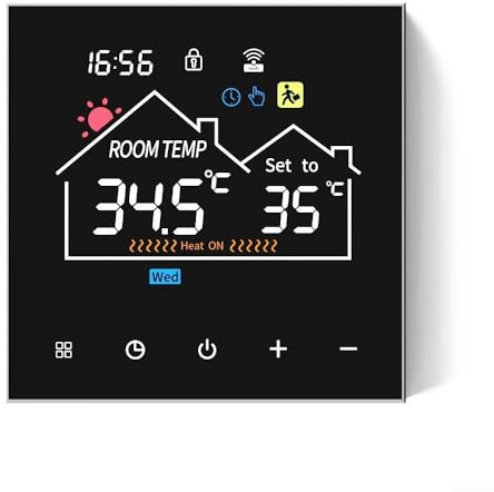 Feeshoppher Thermostat intelligent sans fil WiFi compatible avec T-uya pour chaudière à gaz et chauffage au sol à eau Contrôleur de température numérique Application programmable Économie d'énergie